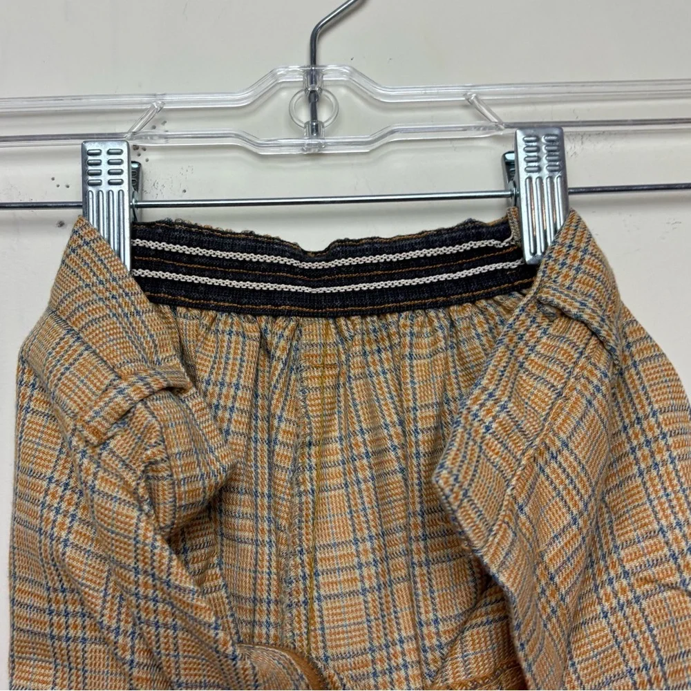 Sears & Roebuck Perma Prest Pants Slacks Plaid Tan Boys Size 6 Vintage 1960s 70s